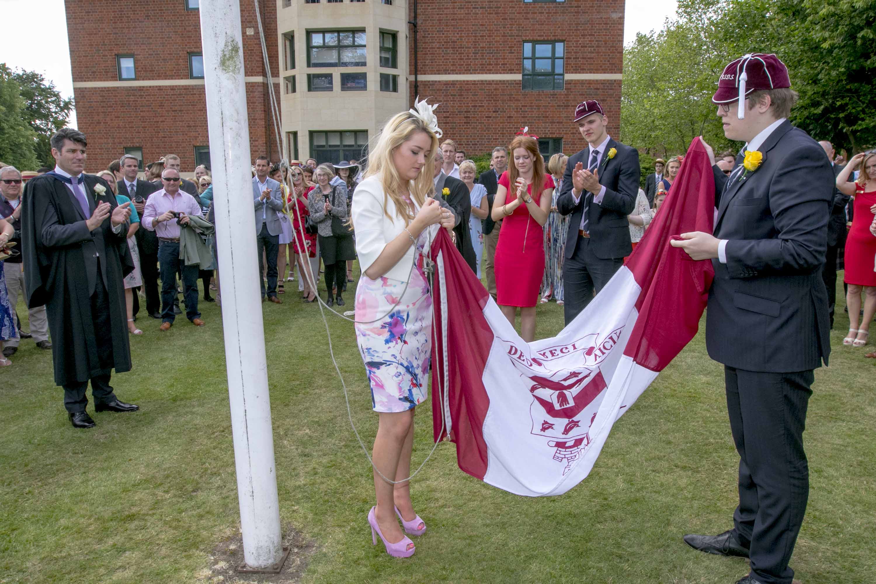 Commemoration Day 2015: The Heads of School with the flag